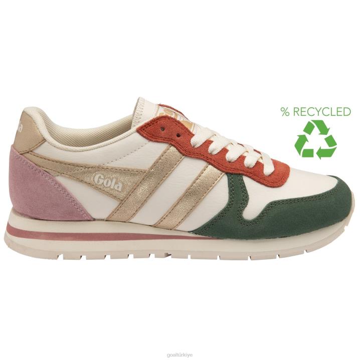 ayakkabı Z2PF316 kadınlar Gola klasik daytona kadranlı spor ayakkabı kırık beyaz/adaçayı/altın/pastel pembe