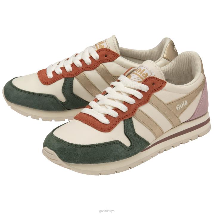 ayakkabı Z2PF316 kadınlar Gola klasik daytona kadranlı spor ayakkabı kırık beyaz/adaçayı/altın/pastel pembe