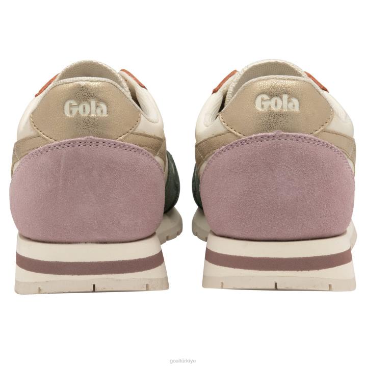 ayakkabı Z2PF316 kadınlar Gola klasik daytona kadranlı spor ayakkabı kırık beyaz/adaçayı/altın/pastel pembe