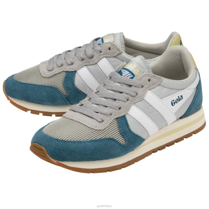 ayakkabı Z2PF321 kadınlar Gola klasik daytona spor ayakkabı açık gri/tavus kuşu/beyaz
