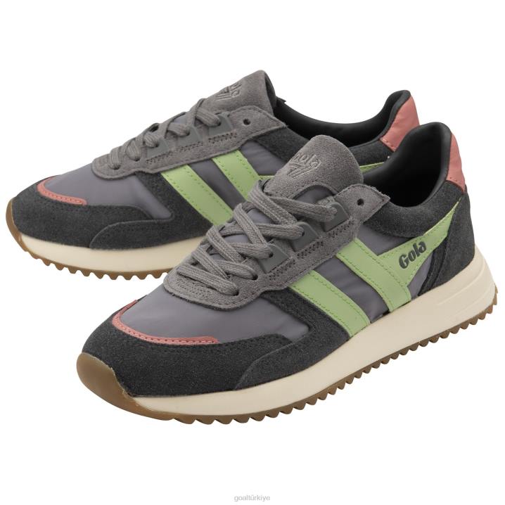 ayakkabı Z2PF344 kadınlar Gola klasik chicago spor ayakkabı dişbudak/patina yeşili/mercan pembesi