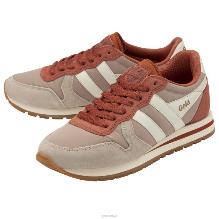 ayakkabı Z2PF356 kadınlar Gola klasik daytona oluk spor ayakkabı tüy grisi/turuncu baharat/kırık beyaz