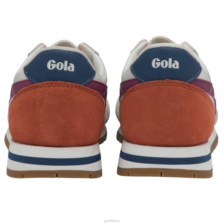 ayakkabı Z2PF359 kadınlar Gola klasik daytona spor ayakkabı beyaz/sıcak fuşya/deniz mavisi