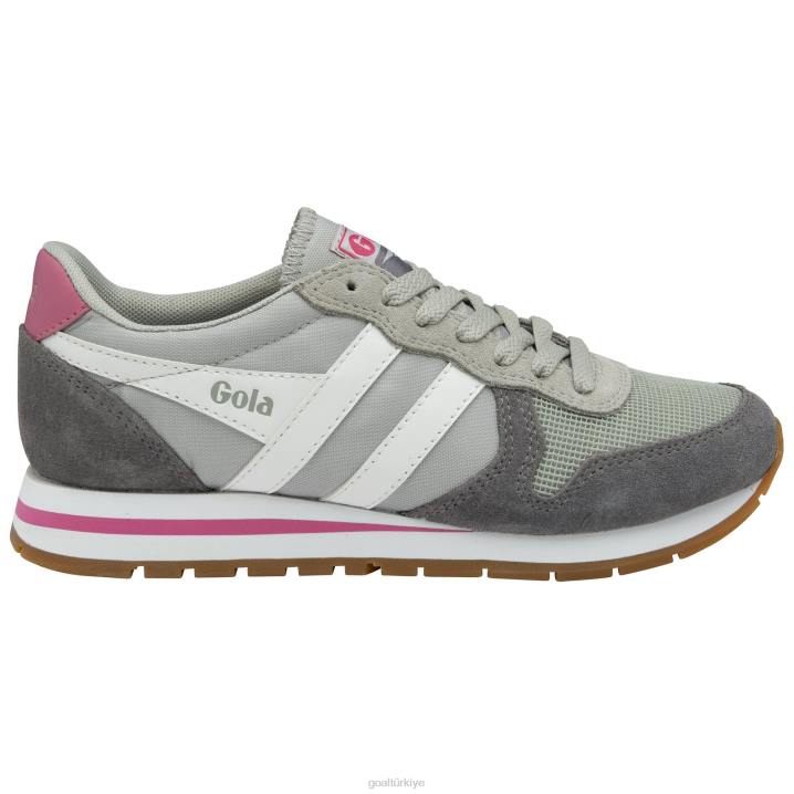 ayakkabı Z2PF360 kadınlar Gola klasik daytona spor ayakkabı açık gri/beyaz/floro pembe