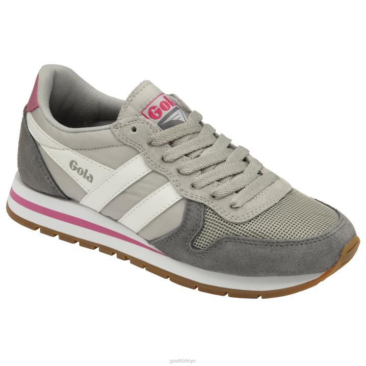 ayakkabı Z2PF360 kadınlar Gola klasik daytona spor ayakkabı açık gri/beyaz/floro pembe