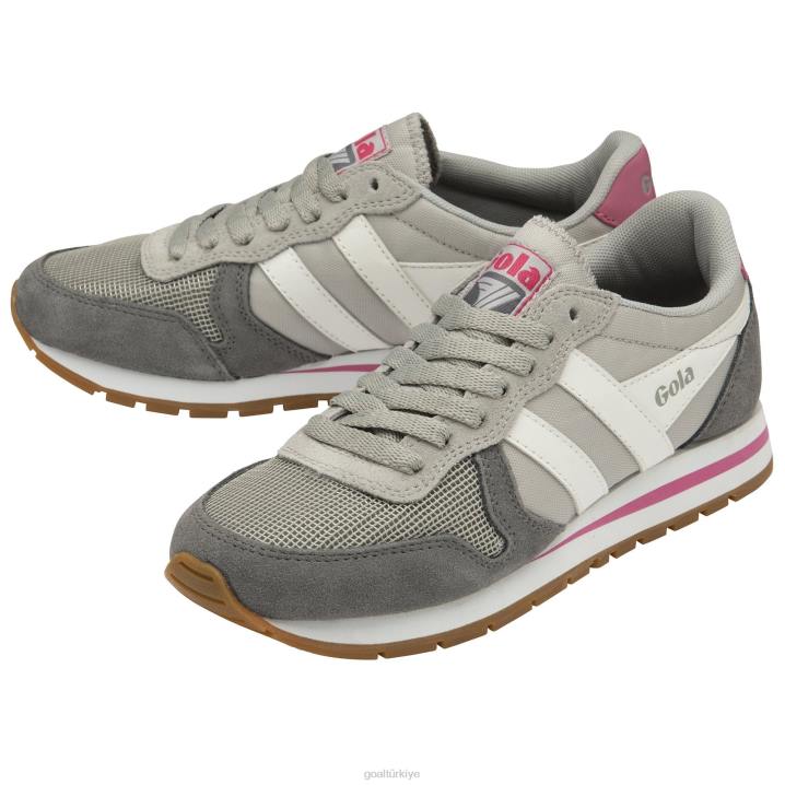 ayakkabı Z2PF360 kadınlar Gola klasik daytona spor ayakkabı açık gri/beyaz/floro pembe