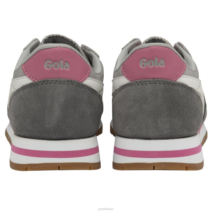ayakkabı Z2PF360 kadınlar Gola klasik daytona spor ayakkabı açık gri/beyaz/floro pembe