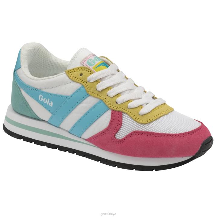 ayakkabı Z2PF363 kadınlar Gola klasik daytona spor ayakkabı beyaz/floro pembe/su mavisi/deniz sisi
