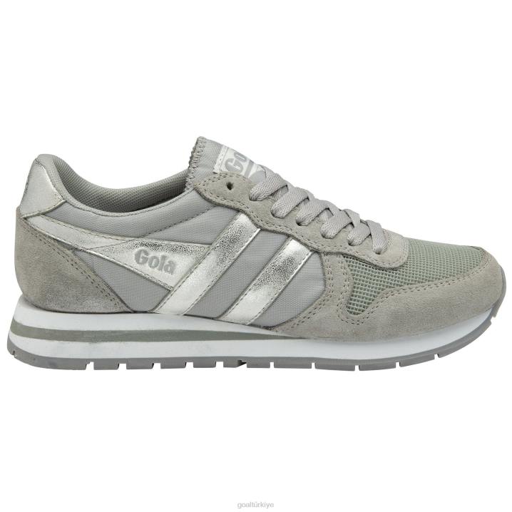 ayakkabı Z2PF367 kadınlar Gola klasik daytona ayna spor ayakkabı açık gri/gümüş