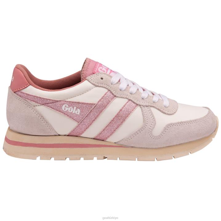 ayakkabı Z2PF370 kadınlar Gola klasik daytona parıltılı spor ayakkabı beyaz/açık pembe