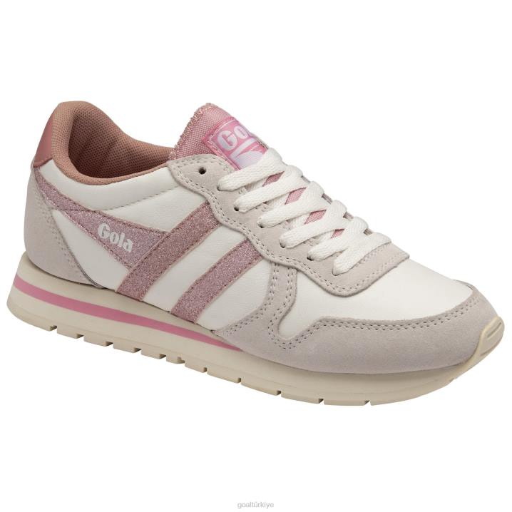 ayakkabı Z2PF370 kadınlar Gola klasik daytona parıltılı spor ayakkabı beyaz/açık pembe