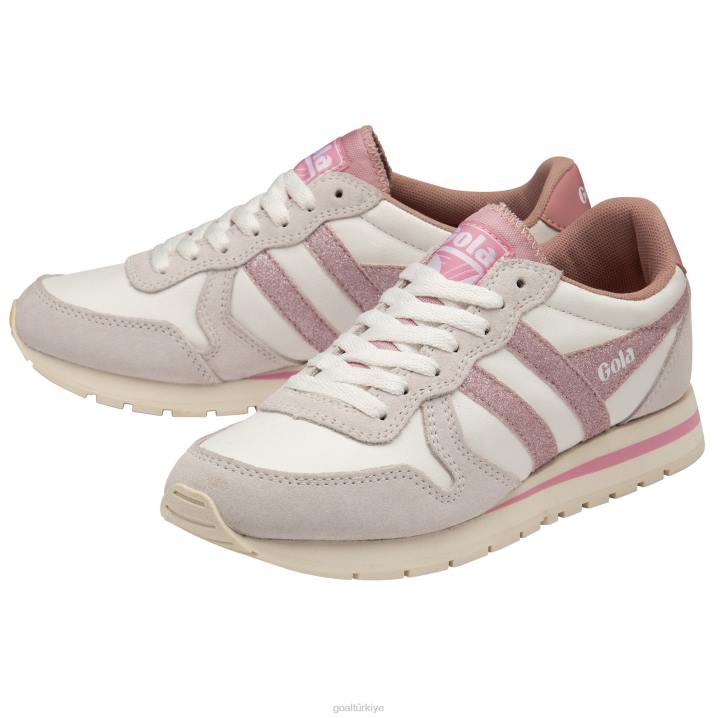 ayakkabı Z2PF370 kadınlar Gola klasik daytona parıltılı spor ayakkabı beyaz/açık pembe
