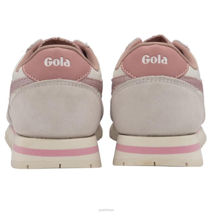 ayakkabı Z2PF370 kadınlar Gola klasik daytona parıltılı spor ayakkabı beyaz/açık pembe