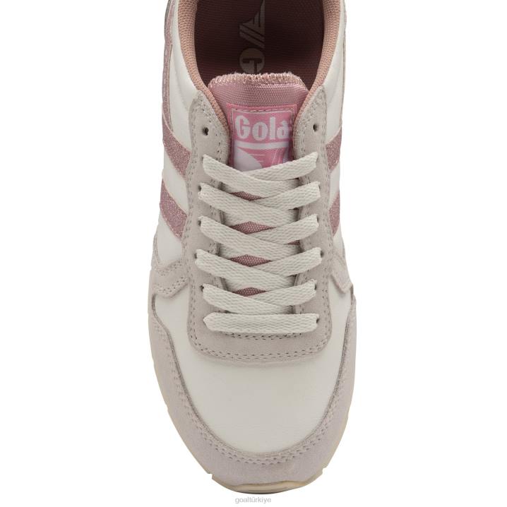 ayakkabı Z2PF370 kadınlar Gola klasik daytona parıltılı spor ayakkabı beyaz/açık pembe