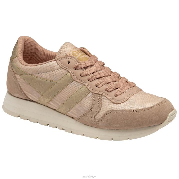 ayakkabı Z2PF371 kadınlar Gola klasik daytona kertenkele spor ayakkabı allık pembe/altın