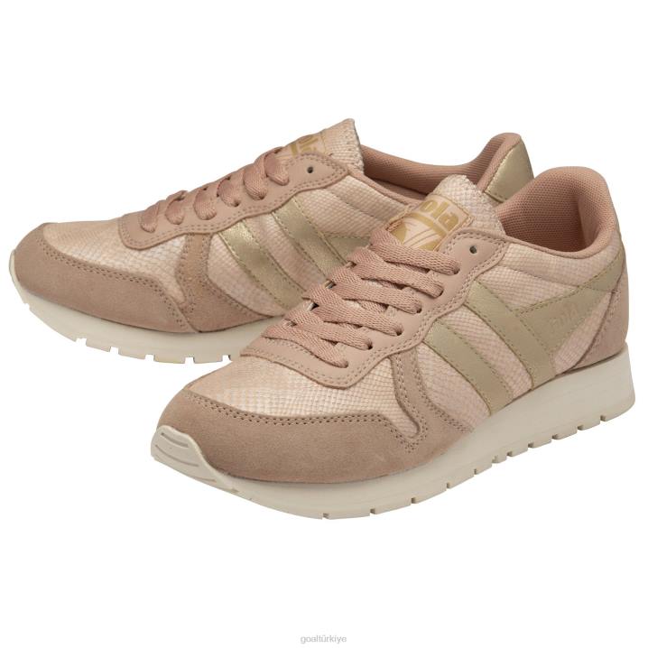 ayakkabı Z2PF371 kadınlar Gola klasik daytona kertenkele spor ayakkabı allık pembe/altın