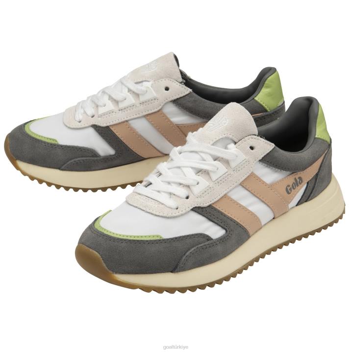 ayakkabı Z2PF384 kadınlar Gola klasik chicago spor ayakkabı beyaz/inci pembesi/patina yeşili