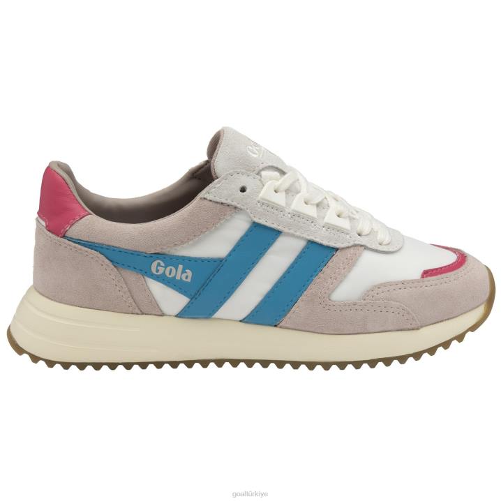 ayakkabı Z2PF385 kadınlar Gola klasik chicago spor ayakkabı beyaz/lagün/floro pembesi