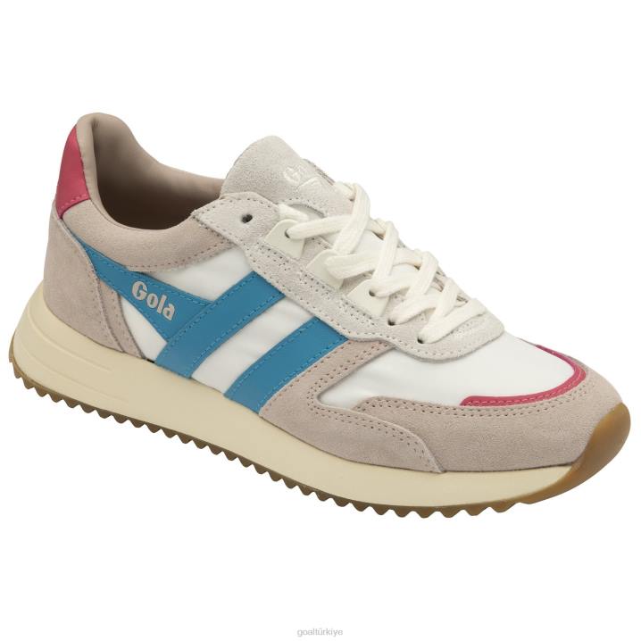 ayakkabı Z2PF385 kadınlar Gola klasik chicago spor ayakkabı beyaz/lagün/floro pembesi
