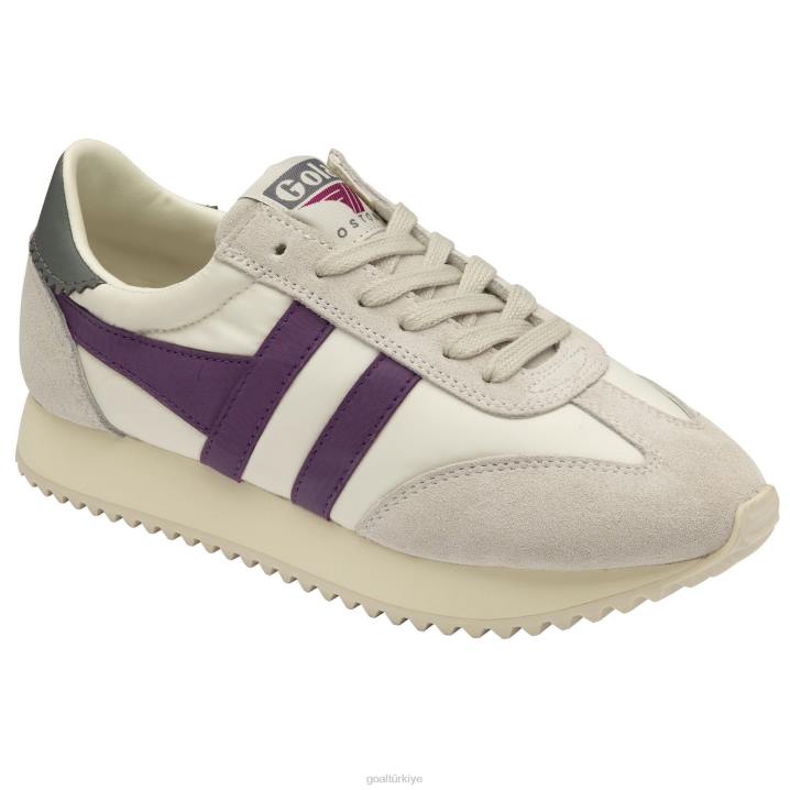 ayakkabı Z2PF387 kadınlar Gola klasik boston \'78 spor ayakkabı kırık beyaz/yüksük otu/kül