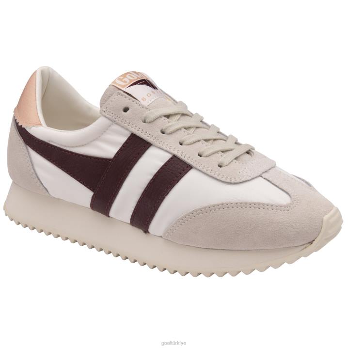 ayakkabı Z2PF389 kadınlar Gola klasik boston \'78 spor ayakkabı beyaz/bordo/inci pembesi