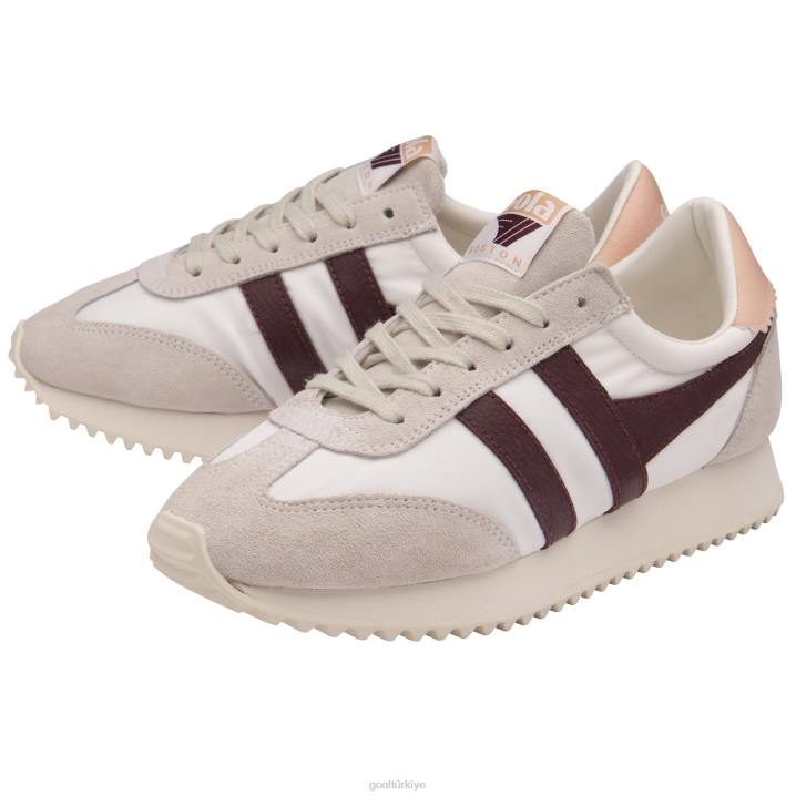 ayakkabı Z2PF389 kadınlar Gola klasik boston \'78 spor ayakkabı beyaz/bordo/inci pembesi