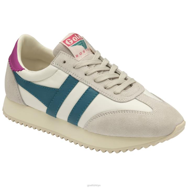 ayakkabı Z2PF391 kadınlar Gola klasik boston \'78 spor ayakkabı kırık beyaz/turuncu/fuşya