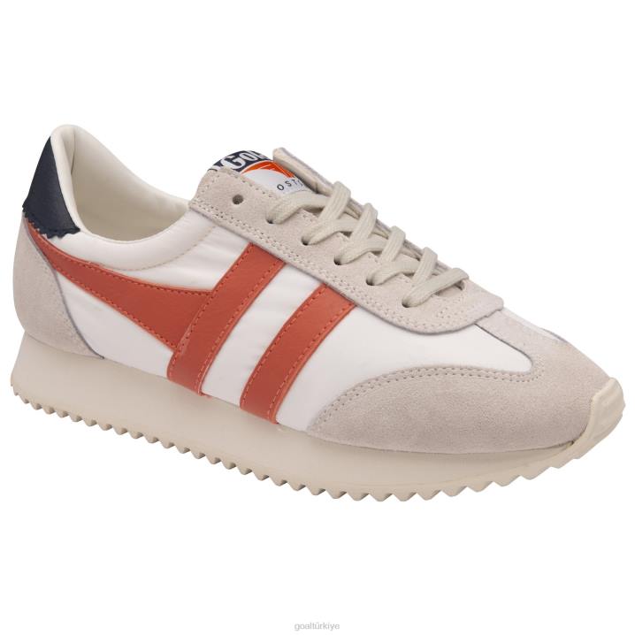 ayakkabı Z2PF392 kadınlar Gola klasik boston \'78 spor ayakkabı kırık beyaz/sıcak mercan/lacivert