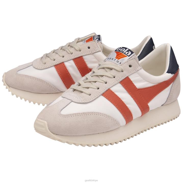 ayakkabı Z2PF392 kadınlar Gola klasik boston \'78 spor ayakkabı kırık beyaz/sıcak mercan/lacivert