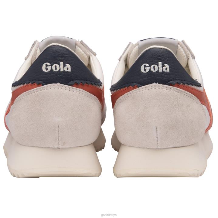ayakkabı Z2PF392 kadınlar Gola klasik boston \'78 spor ayakkabı kırık beyaz/sıcak mercan/lacivert
