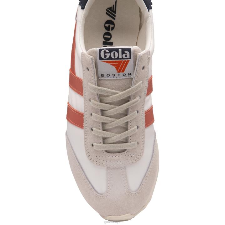 ayakkabı Z2PF392 kadınlar Gola klasik boston \'78 spor ayakkabı kırık beyaz/sıcak mercan/lacivert