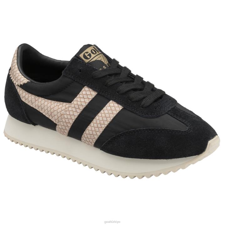 ayakkabı Z2PF393 kadınlar Gola klasik boston \'78 yılan spor ayakkabı siyah/pembe