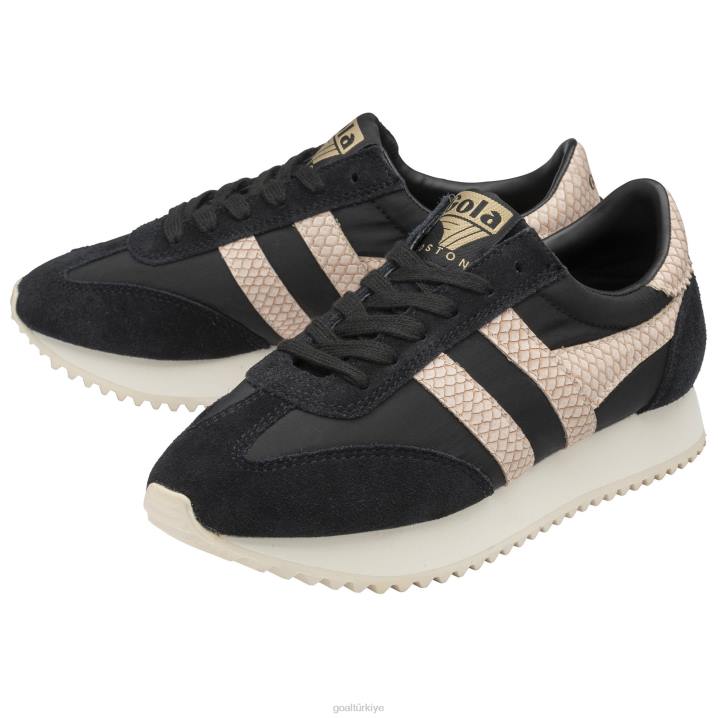 ayakkabı Z2PF393 kadınlar Gola klasik boston \'78 yılan spor ayakkabı siyah/pembe