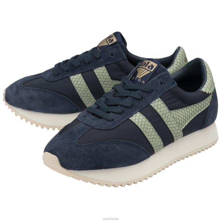 ayakkabı Z2PF394 kadınlar Gola klasik boston \'78 yılan spor ayakkabı donanma/bilge