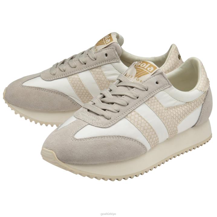 ayakkabı Z2PF395 kadınlar Gola klasik boston \'78 yılan spor ayakkabı Beyaz kapalı