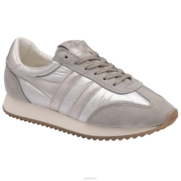ayakkabı Z2PF396 kadınlar Gola klasik boston \'78 metalik spor ayakkabı gümüş