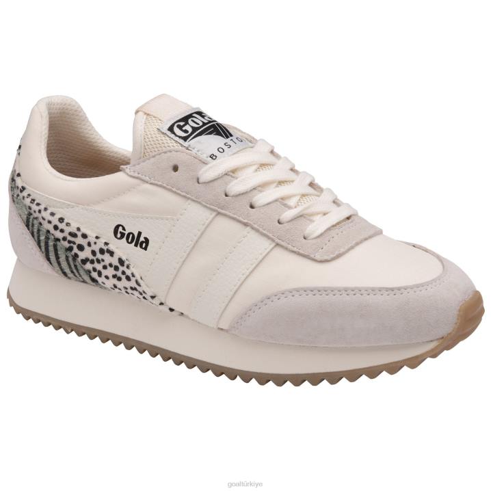 ayakkabı Z2PF397 kadınlar Gola klasik manhattan spor ayakkabı kırık beyaz/çita/zebra