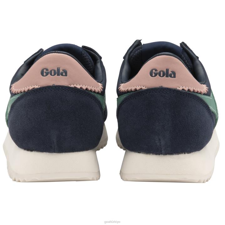 ayakkabı Z2PF398 kadınlar Gola klasik boston \'78 spor ayakkabı lacivert/yeşil sis/mercan pembesi