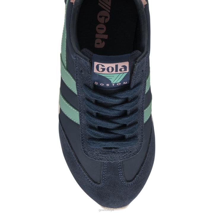 ayakkabı Z2PF398 kadınlar Gola klasik boston \'78 spor ayakkabı lacivert/yeşil sis/mercan pembesi