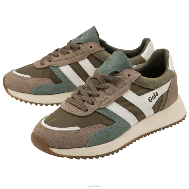 ayakkabı Z2PF399 kadınlar Gola klasik chicago spor ayakkabı haki/kapuçino/kırık beyaz