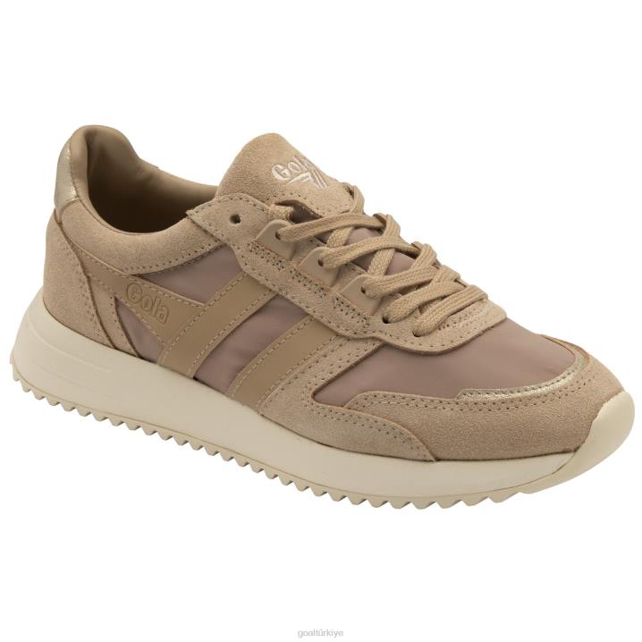ayakkabı Z2PF401 kadınlar Gola klasik chicago parıltılı spor ayakkabı yulaf/altın