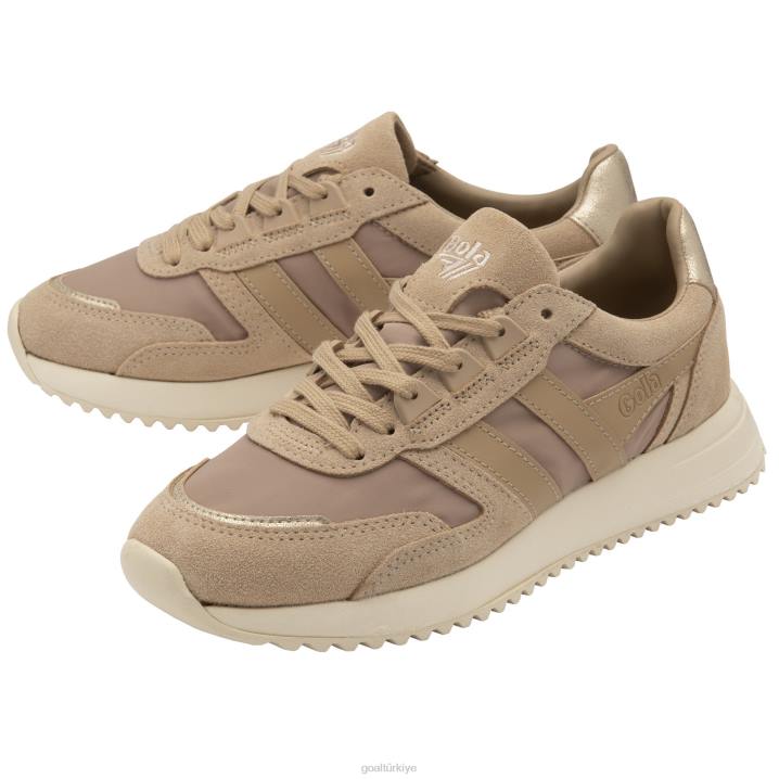 ayakkabı Z2PF401 kadınlar Gola klasik chicago parıltılı spor ayakkabı yulaf/altın