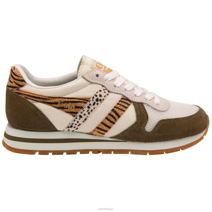 ayakkabı Z2PF420 kadınlar Gola klasik daytona safari spor ayakkabı kırık beyaz/haki