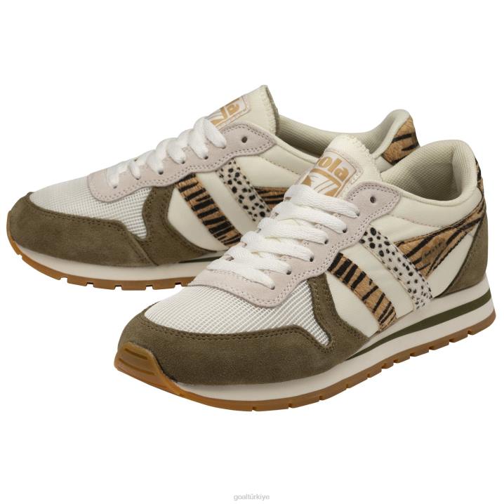 ayakkabı Z2PF420 kadınlar Gola klasik daytona safari spor ayakkabı kırık beyaz/haki