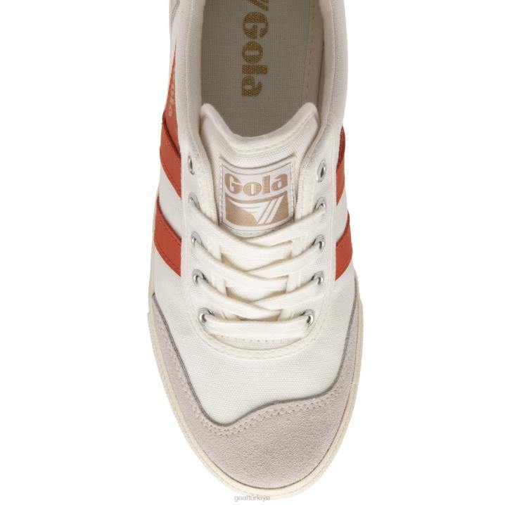 ayakkabı Z2PF427 kadınlar Gola klasik badminton plimsoll spor ayakkabı kırık beyaz/safran