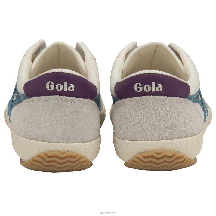 ayakkabı Z2PF450 kadınlar Gola klasik badminton spor ayakkabıları kırık beyaz/okyanus/yüksükotu