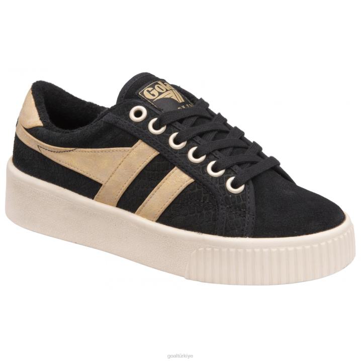 ayakkabı Z2PF472 kadınlar Gola classics baseline mark cox ayna siyah altın