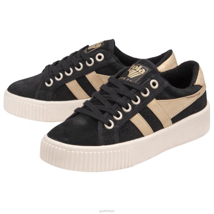 ayakkabı Z2PF472 kadınlar Gola classics baseline mark cox ayna siyah altın