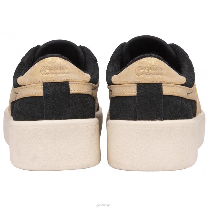 ayakkabı Z2PF472 kadınlar Gola classics baseline mark cox ayna siyah altın