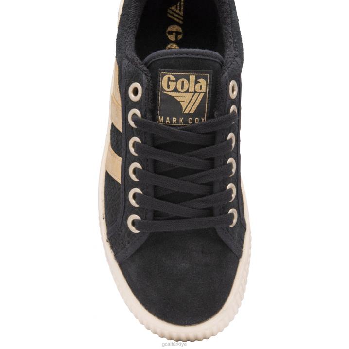 ayakkabı Z2PF472 kadınlar Gola classics baseline mark cox ayna siyah altın